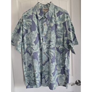 Cooke Street Hawaiian Shirt Honolulu Floral Blue Button Up Vacation Size 2XL